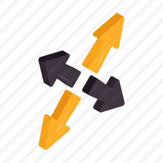 Four Direction Arrows, Arrowheads, Pointing Arrows, Directional Arrows, Navigation Arrows preview