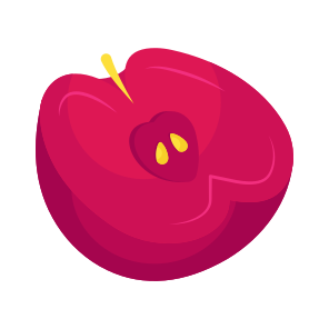 Half Apple, Fruit, Edible, Nutritious Diet, Healthy Diet, icon