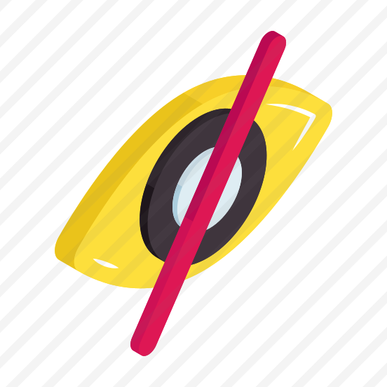 No, Vision, Monitoring, Eye, Blind, Invisible, Icon, Vector, Isometric, Optic, Slash preview