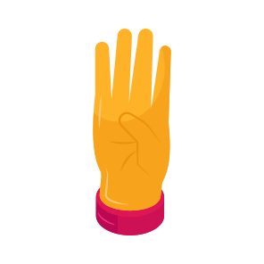 Raised Hand, Hand Gesture, Gesticulation, Raised Hand Sign, Raised Hand Symbol icon
