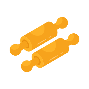 Rolling Pin, Dough Roller, Kitchenware, Kitchen Accessory, Kitchen Utensil icon