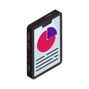 Mobile Pie Chart, Pie Graph, Data Analytics, Statistics, Infographic, icon