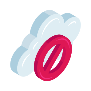 No Cloud, Stop Cloud, Cloud Unavailable, No Cloud Access, Ban Cloud icon