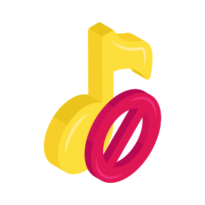 No Music, No Song, Music Forbidden, Music Ban, Stop Music icon