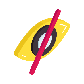 No, Vision, Monitoring, Eye, Blind, Invisible, Icon, Vector, Isometric, Optic, Slash icon