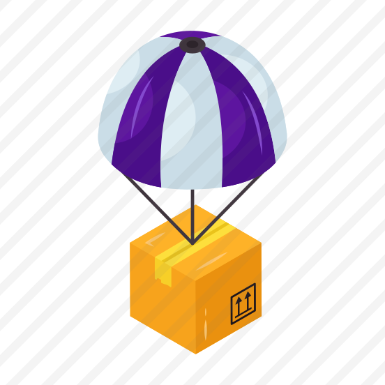 Parachute Delivery, Air Delivery, Parachute Package, Parachute Parcel, Logistic Delivery preview