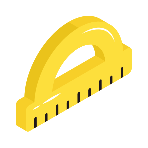 Protractor, Geometry Tool, Geometry Equipment, Stationery, Scale icon