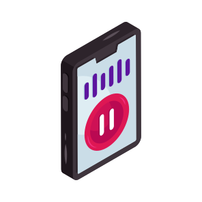 Mobile Audio Pause, Song Pause, Media Pause, Mobile Media App, Smartphone Application icon