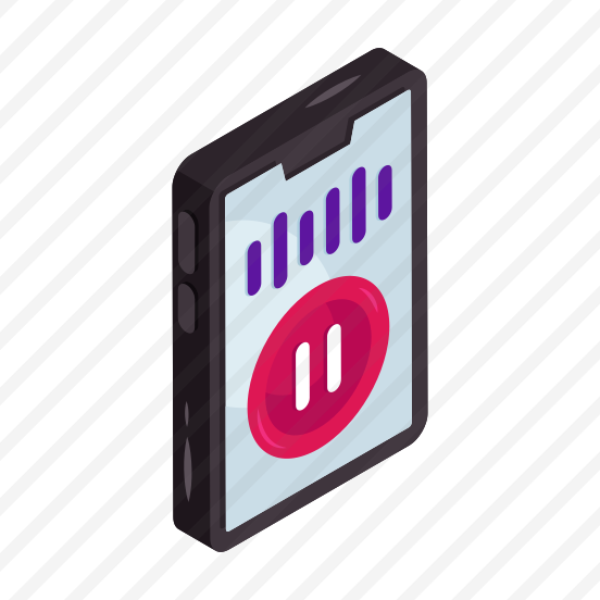 Mobile Audio Pause, Song Pause, Media Pause, Mobile Media App, Smartphone Application preview