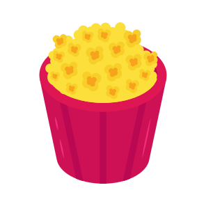 Popcorn Bucket, Cinema Snack, Edible, Corn Kernels, Food icon
