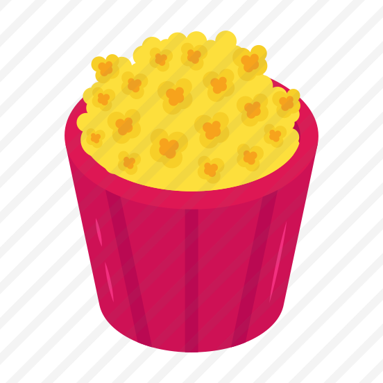 Popcorn Bucket, Cinema Snack, Edible, Corn Kernels, Food preview