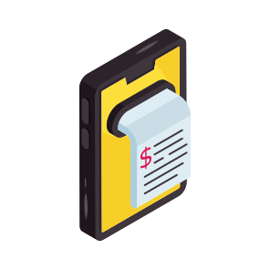 Mobile Bill, Invoice, Receipt, Payment Slip, Commerce icon