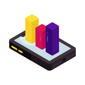 Mobile Data Analytics, Online Infographic, Online Statistics, Business Data, Bar Chart icon