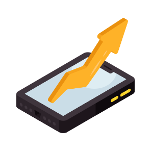 Mobile Data Analytics, Online Infographic, Online Statistics, Business Data, Mobile Chart icon