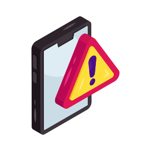 Mobile Error, Mobile Alert, Mobile Warning, Phone Warning, Phone Error icon