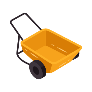 Mulch, Dirt Carrier, Wheelbarrow, Pushcart, Handcart, icon