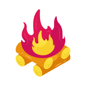 Campfire, Fireplace, Hearth, Bonfire, Wood Burning icon