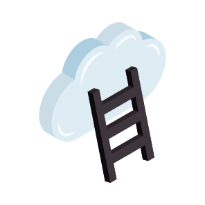 Cloud Stairs, Cloud Career, Cloud Technology, Cloud Computing, Cloud Aspiration icon