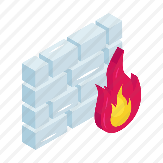Firewall, Burning, Combustion, Flame, Fire, Icon, Vector, Isometric, Wall, preview