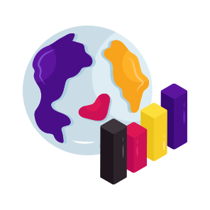Global Analytics, Global Data, Global Chart, Infographic, Statistics icon
