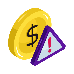 Dollar Coin Warning, Cash Coin, Money Coin, Coin, Currency icon