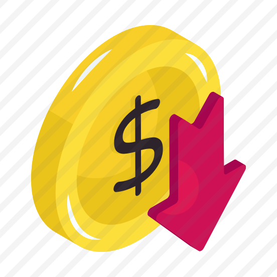Deflation, Money Value Down, Currency Value Down, Dollar Rate Decrease, Dollar Coin preview