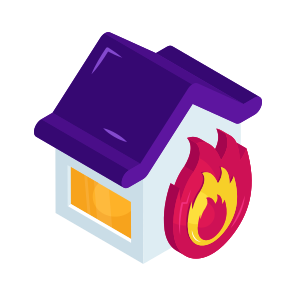 Home Fire, House Fire, Home Accident, House Accident, Fire Disaster, icon