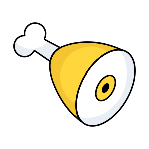 Ham, Leg Piece, Meat, Edible, Eatable icon