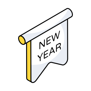 New Year Banner, New Year Label, New Year Badge, New Year Emblem, Happy New Year icon