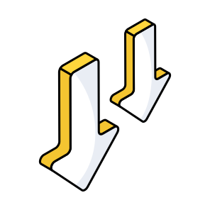Downward Arrows, Directional Arrows, Navigation Arrows, Pointing Arrows, Arrowhead icon