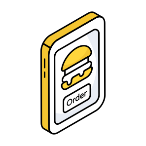 Mobile Food Order, Food App, Mobile App, Online Food Order, Smartphone App icon