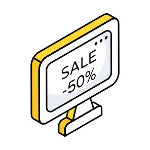 Online Sale, Sale Website, Sale Webpage, Shopping Sale, Ecommerce icon