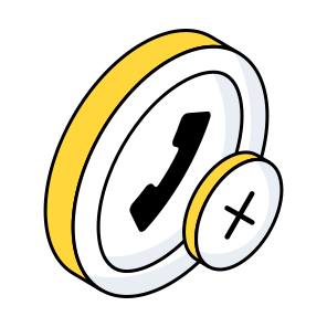 No Call, No Phone, No Telecommunication, Call Cancel, Phone Cancel icon