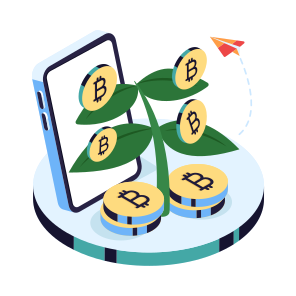 Bitcoin Plant Growth, Cryptocurrency Plant Pot, Crypto, Btc Plant, Digital Currency icon