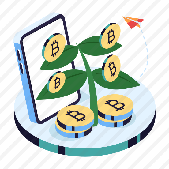 Bitcoin Plant Growth, Cryptocurrency Plant Pot, Crypto, Btc Plant, Digital Currency preview
