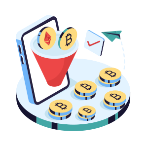 Cryptocurrency Filtration, Cryptocurrency Funnel, Crypto, Btc Funnel, Digital Currency icon