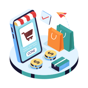 Mobile Shopping Done, Eshopping, Ecommerce, Shopping App, Buy Online icon