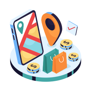 Mobile Shopping Location, Mobile Direction, Gps, Navigation, Geolocation icon