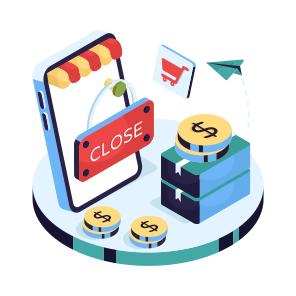 Online Shop Close, Online Store, Eshop, Estore, Ecommerce icon