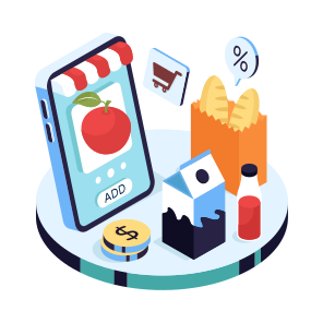 Online Shopping, Eshopping, Ecommerce, Buy Online, Mobile Grocery icon