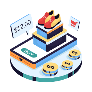 Online Shopping, Eshopping, Ecommerce, Shopping Website, Mobile Shoes Shopping icon