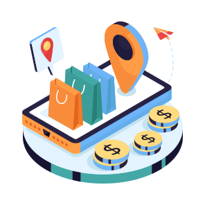 Online Shopping Location, Mobile Direction, Gps, Navigation, Geolocation icon