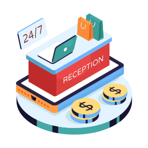 Reception, Reception Desk, Info Table, Info Desk, Front Desk icon
