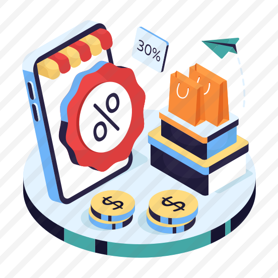 % Shopping Discount, Mobile Shopping Sale, Shopping Bags, Commerce, Discount Sale, preview