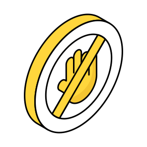 No Hand, Stop Hand, Hand Forbidden, Hand Prohibition, Hand Gesture icon