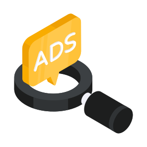 Search Ad, Find Ad, Ad Analysis, Search Advertisement, Ad Exploration icon