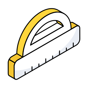 Protractor, Geometry Tool, Geometry Equipment, Stationery, Scale icon