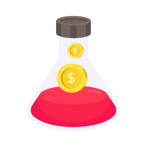 Money Flask, Financial Flask, Financial Experiment, Dollar Flask, Economy Flask, icon