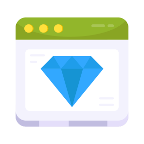 Premium Website, Premium Webpage, Premium Web, Diamond, Jewel, icon