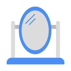 Pedestal Mirror, Looking Glass, Reflector, Folding Mirror, Hand Mirror S icon